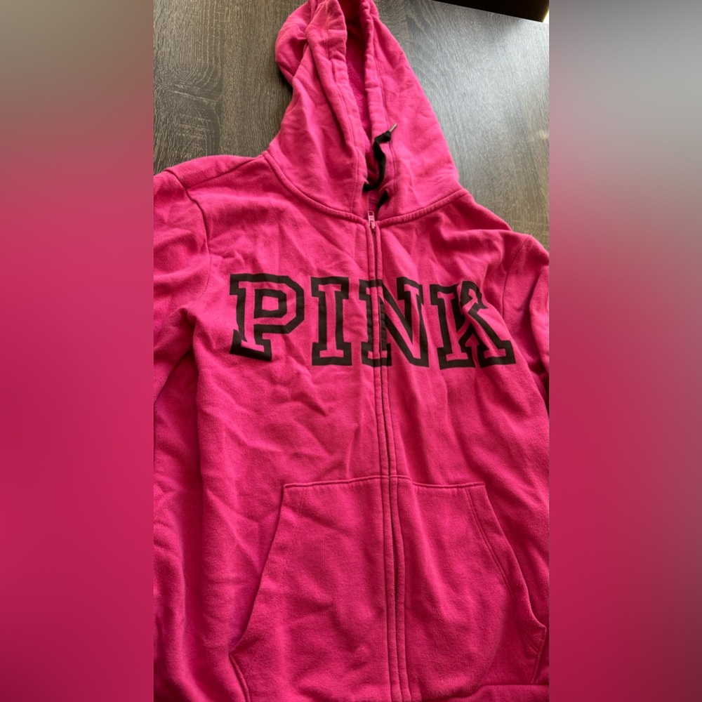 Pink Victoria’s Secret zip up hoodie